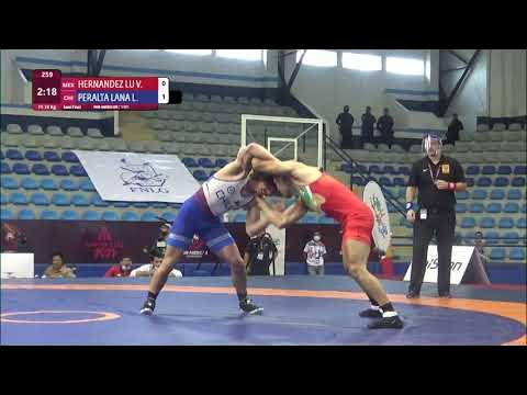 1/2 FS - 74 kg: V. HERNANDEZ LU (MEX) v. L. PERALTA LANA (CHI) background