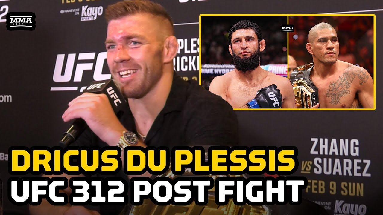Dricus du Plessis Calls Out Khamzat Chimaev And Alex Pereira After UFC 312 Win | MMA Fighting background
