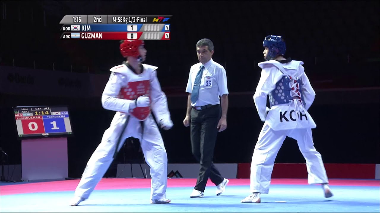 2014 WT GP SUZHOU M-58kg SF T H KIM KOR VS L GUZMAN ARG background