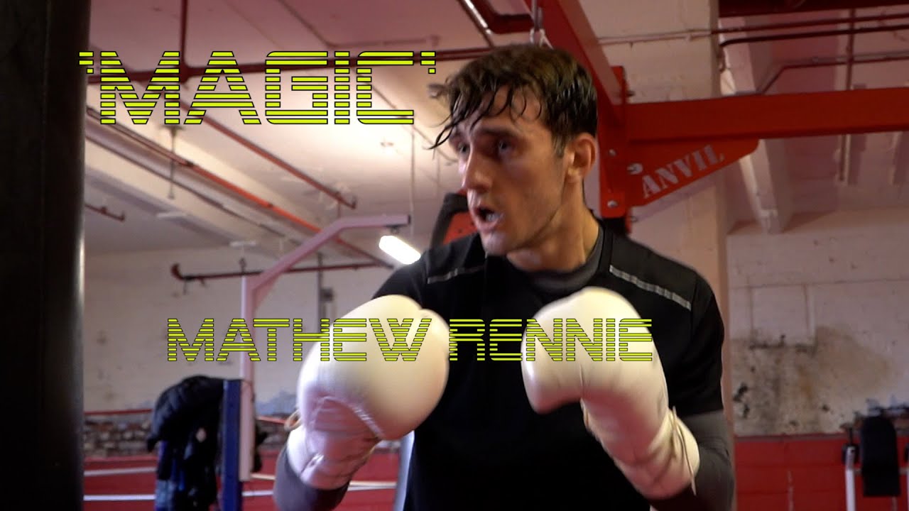 Isle of Man's 'Magic' Mathew Rennie at his new boxing home with the Jennings Brothers in Chorley. backdrop