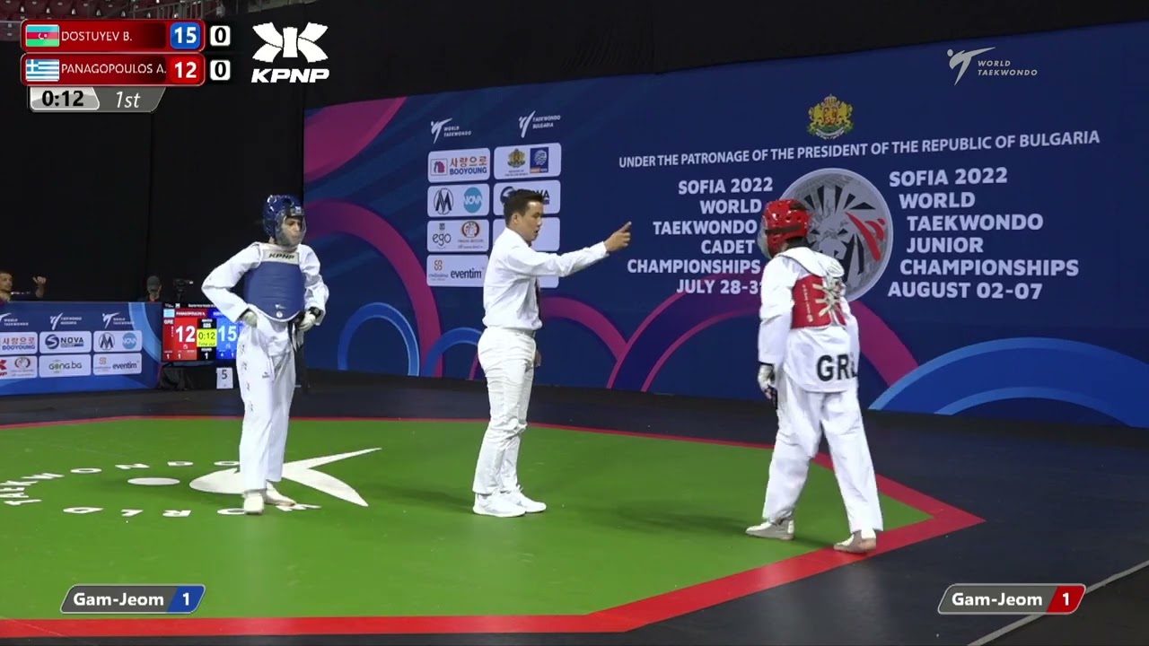 525 Quarter final Boys 49kg AZE DOSTUYEV B GRE PANAGOPOULOS A