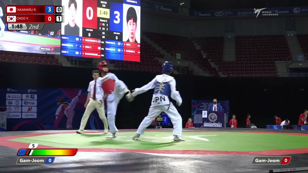320 Quarter final Men 45kg JPN TAKAMARU R KOR CHOO Y background