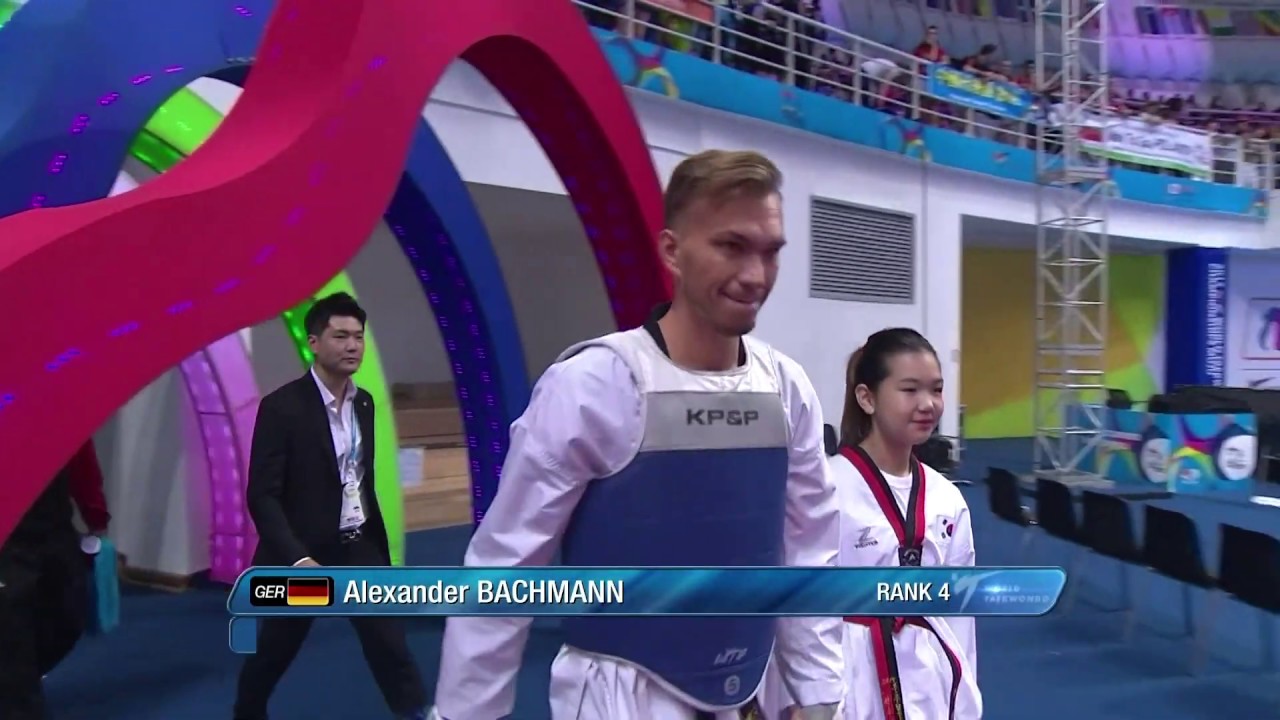 2017 Muju World Championships M 87kg Semi final BACHMANN A GER VS TRAJKOVIC Ivan SLO background