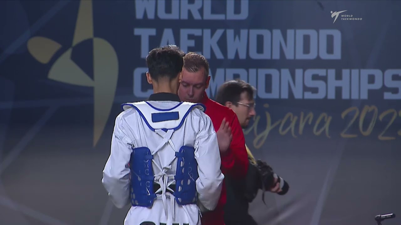 505 M-68kg R-64 GALLAND Warrick SUI 🔵 vs 🔴 SAIDI Faical MAR I Guadalajara 2022 WT Championships background