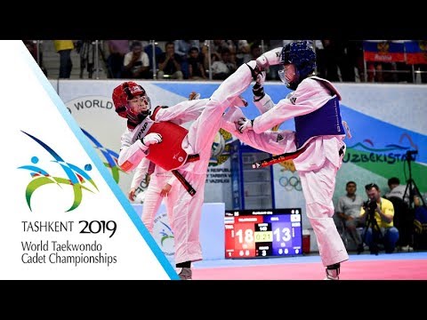 Tashkent 2019 WT Cadet Champs. W -29kg Final SIN Su-In(KOR) vs TALATNGOEN Waranya(THA)