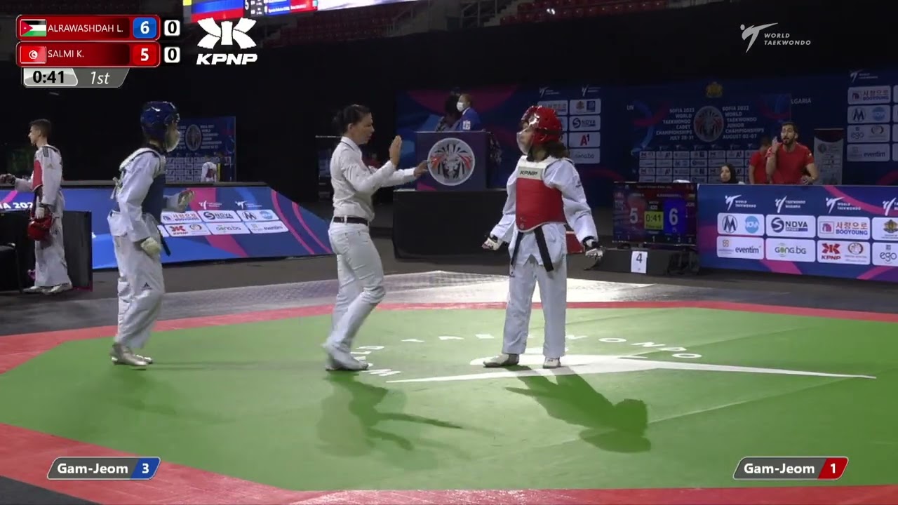 420 Round of 16 Girls 44kg JOR ALRAWASHDAH Layan TUN SALMI Kenza