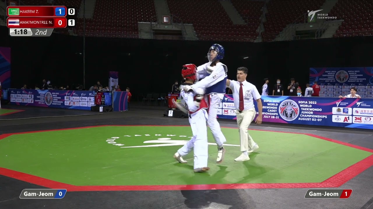 221 R16 Boys 57kg KSA HAKEEM Z THA AMATMONTREE N