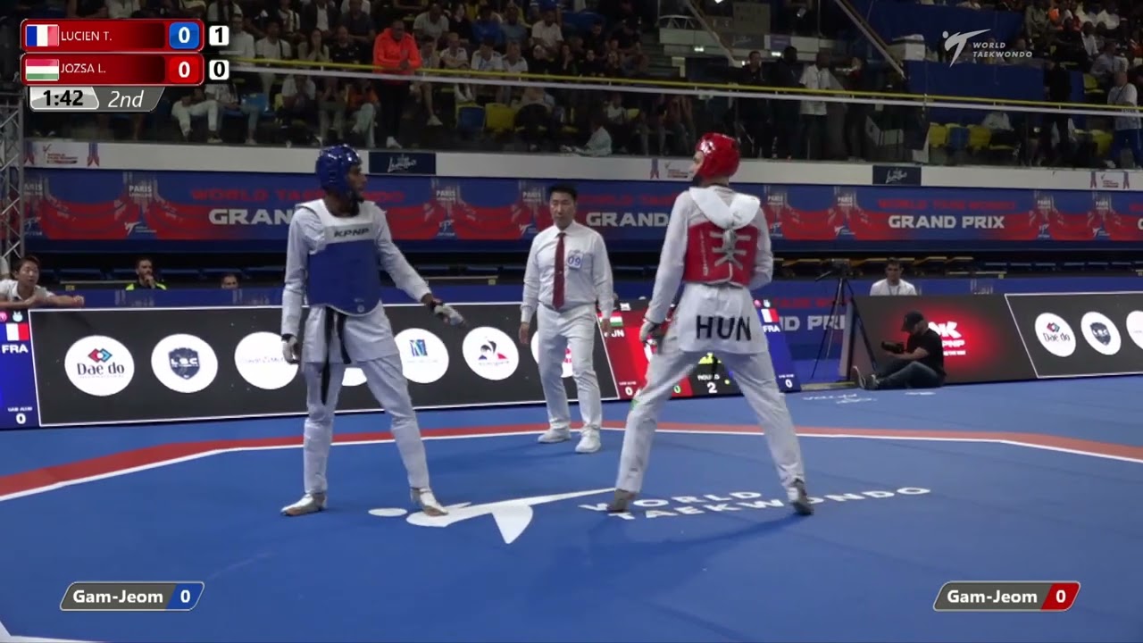 126 QF M 68kg FRA LUCIEN T HUN JOZSA L | Paris 2022 World Taekwondo Grand-Prix (Levallois) background