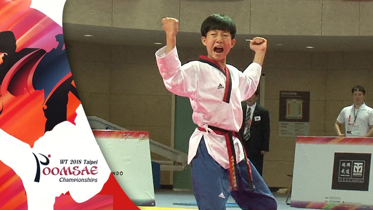 Recognized Poomsae Individual Male Cadet Final, LEE Chang Hyun(KOR) vs SEO Shawn(USA) background