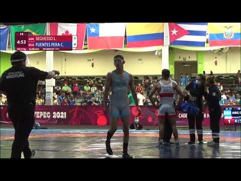 Qual. GR - 67 kg: L. SEGHESSO (ARG) v. C. FUENTES PERA (GUA) backdrop
