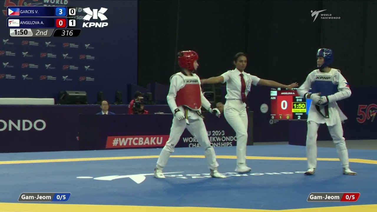 316 R16 Women 46kg PHI GARCES V AIN ANGELOVA A background