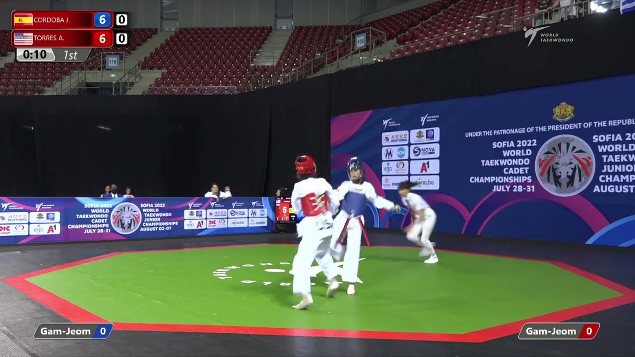 505 R32 Girls 44kg ESP CORDOBA J USA TORRES A background