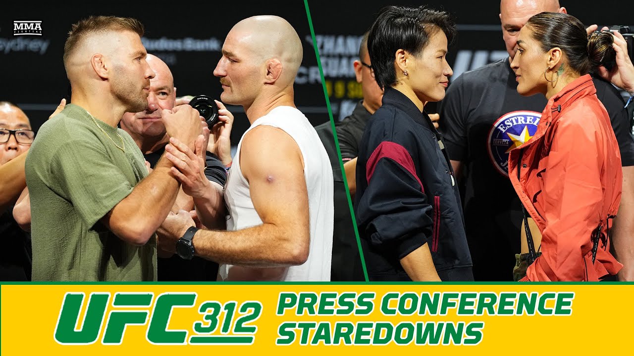 Dricus du Plessis, Sean Strickland Face Off At UFC 312 Press Conference In Sydney | MMA Fighting background