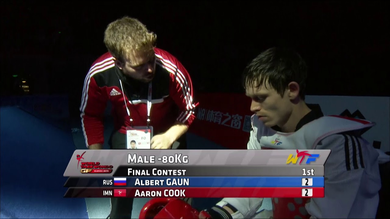 2014 WT GP SUZHOU M 80kg Final Aaron COOK IMN VS A GAUN RUS background