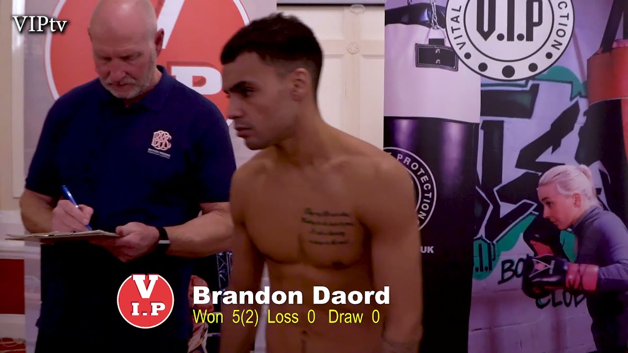 Brandon Daord v Adam Yahaya Weigh-in for VIP's friday night show at the Olympia in Liverpool