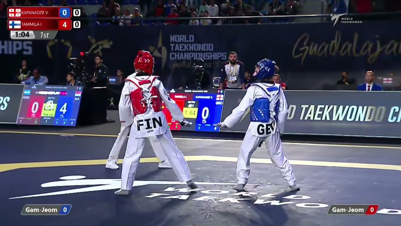401 Round of 64 WOMEN W 46KG GEO KAPANADZE V FIN TAMMILA I background