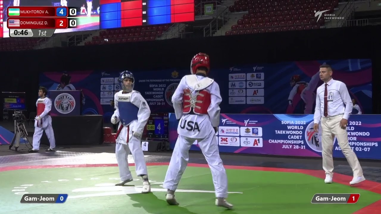 420 Boys ‐65kg UZB Akhadjon USA DOMINGUEZ Diego background