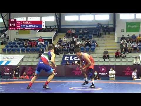 Qual. FS - 65 kg: S. C RIVERA (PUR) v. A. OLVERA MAGAL (MEX) background