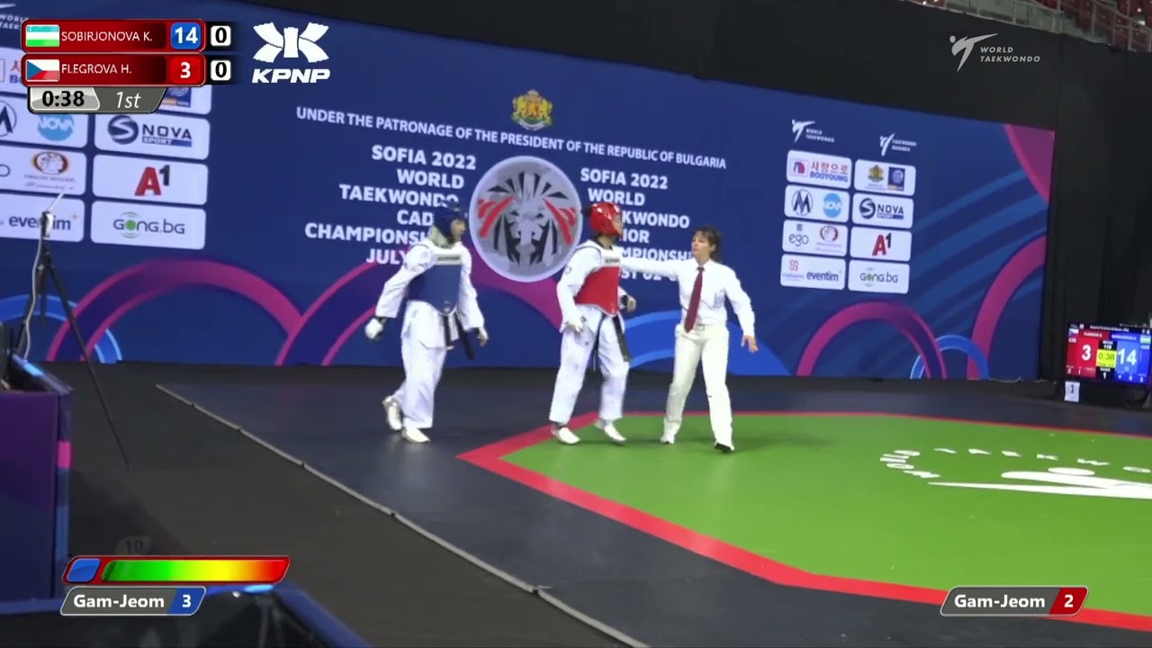 119 R16 Women 59kg UZB SOBIRJONOVA K CZE FLEGROVA H background