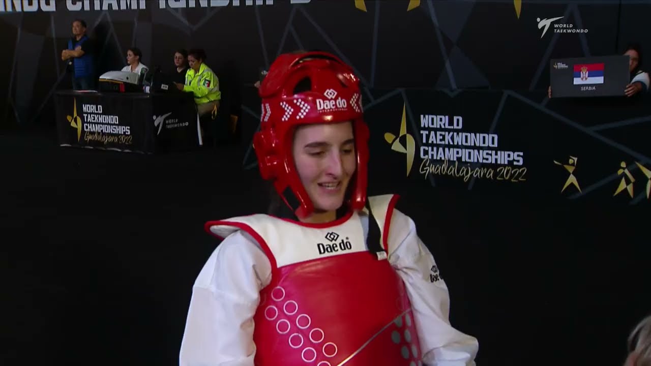 316 W-62kg R-16 POWELL Aaliyah GBR 🔵 vs 🔴 SAVKOVIC Nadja SRB I Guadalajara 2022 WT Championships background