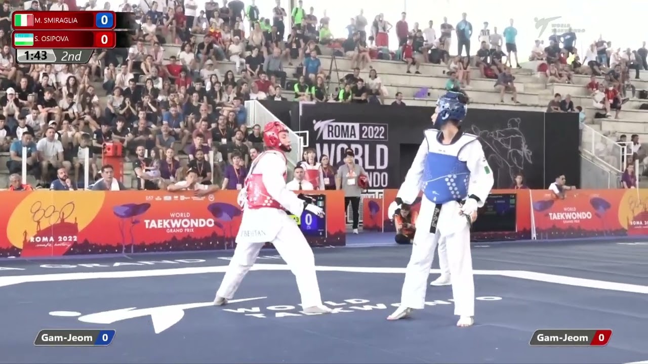 124 W+67kg QF SMIRAGLIA Maristella ITA 🔵 vs 🔴 OSIPOVA Svetlana UZB I Rome 2022 World Taekwondo GP