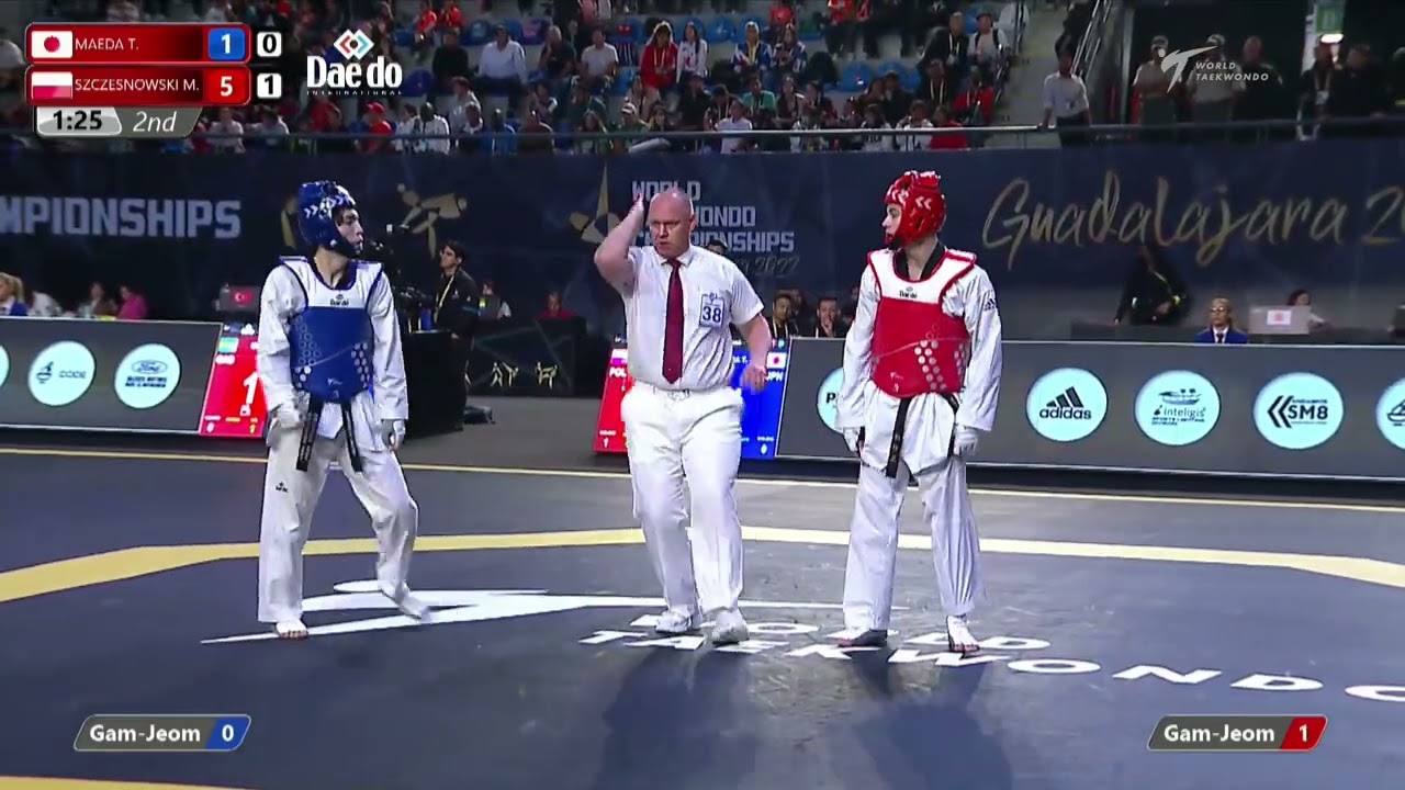 407 M-68kg R-64 MAEDA T. JPN 🔵 vs 🔴 SZCZESNOWSKI M. POL I Guadalajara 2022 WT Championships