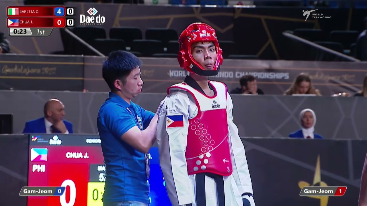 520 M-63kg R-16 BARETTA Dennis ITA 🔵 vs 🔴 CHUA Joseph PHI I Guadalajara 2022 WT Championships