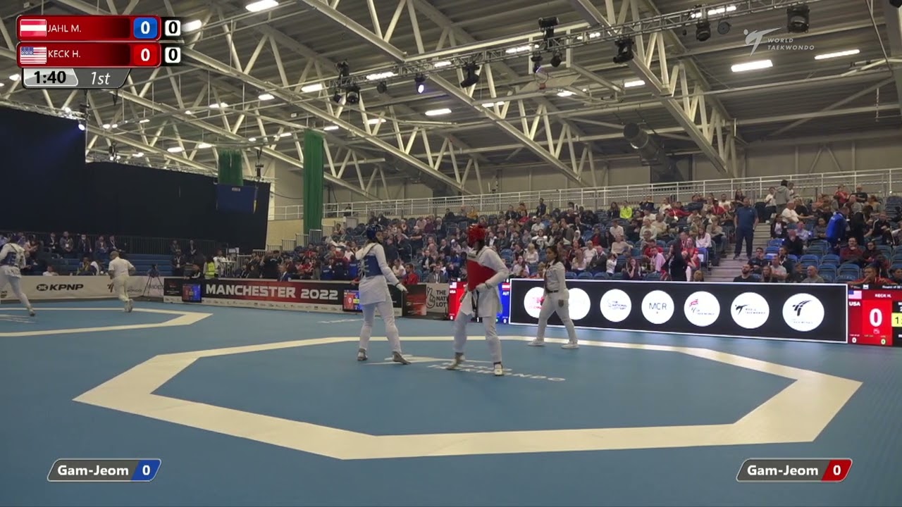 208 R-32 W+67kg 🔵 JAHL Marlene AUT vs 🔴 KECK Hannah USA I Manchester 2022 World Taekwondo GP