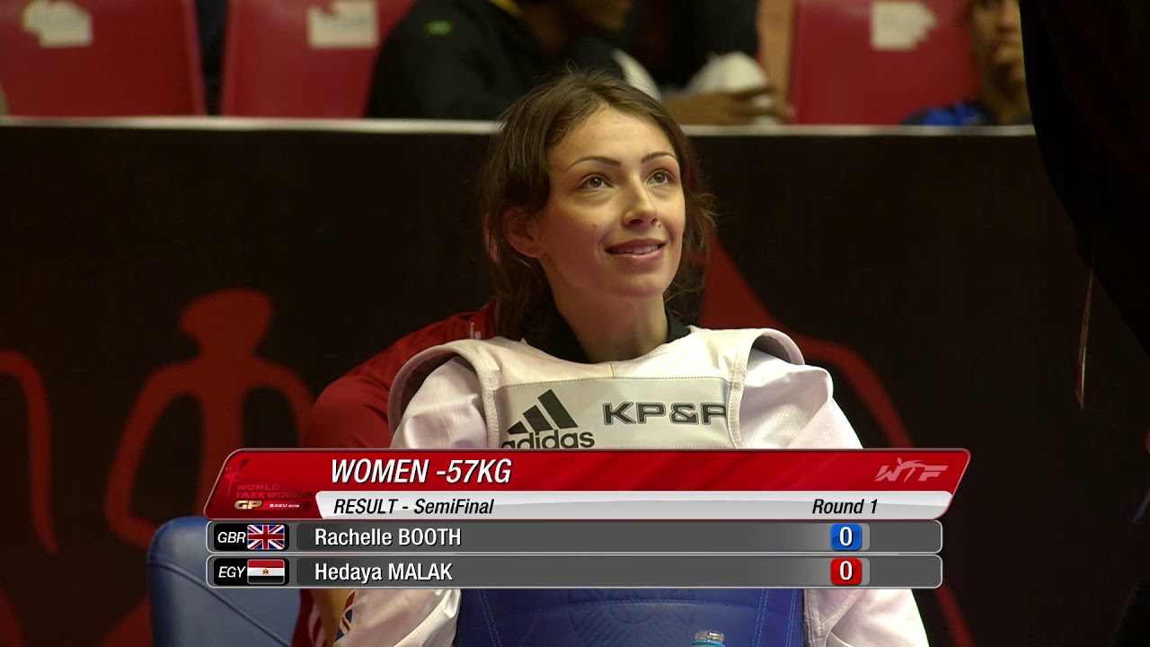 2016 Baku WT GP Final W 57kg Semi final R BOOTH GBR VS H MALAK EGY