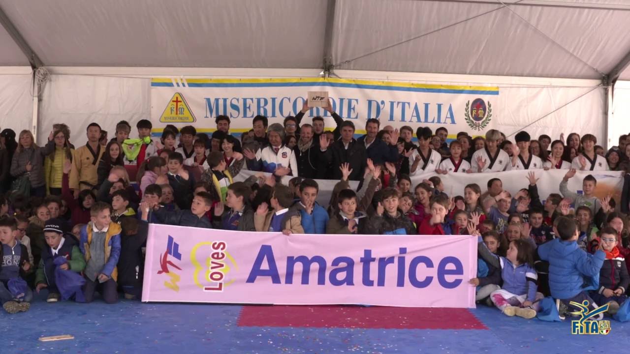 WTF Demonstration Team in Amatrice, Italy background