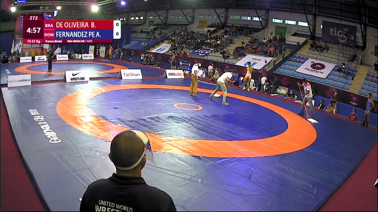 BRONZE FS - 57 kg: B. DE OLIVEIRA (BRA) v. A. FERNANDEZ PE (DOM) background