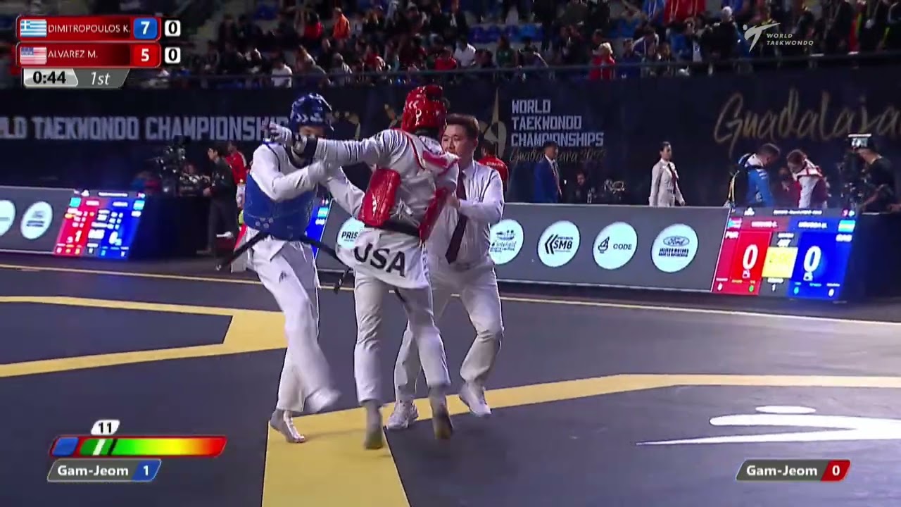 510 M-54kg R-32 DIMITROPOULOS K. GRE ЁЯФ╡ vs ЁЯФ┤ ALVAREZ M. USA I Guadalajara 2022 WT Championships