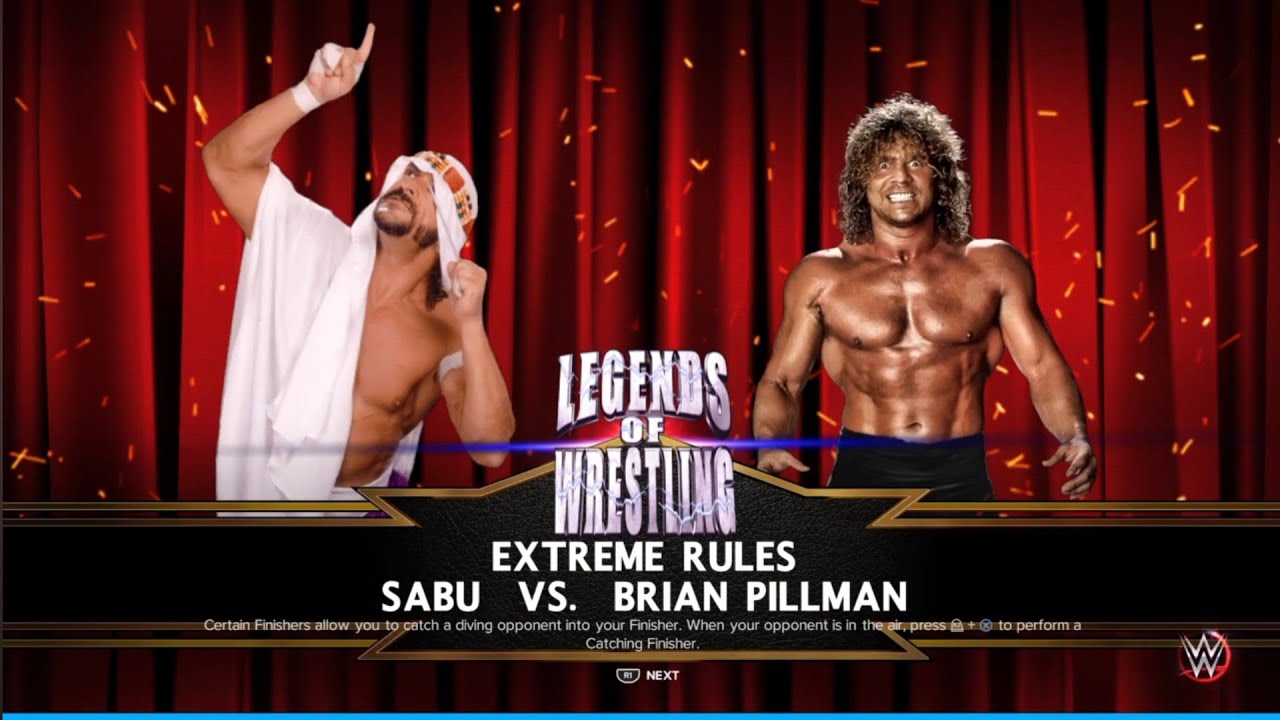 Sabu vs Brian Pillman. Legends of Wrestling. WWE 2K23
