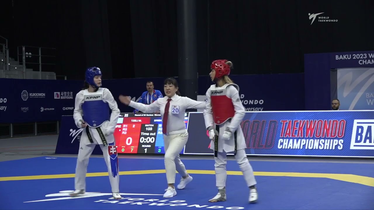 103 Round of 64 Women 53kg SVK BRISKAROVA Gabriela GRE TZELI Maria background