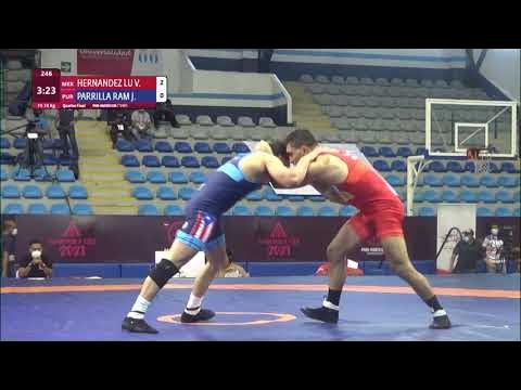 1/4 FS - 74 kg: V. HERNANDEZ LU (MEX) v. J. PARRILLA RAM (PUR) background