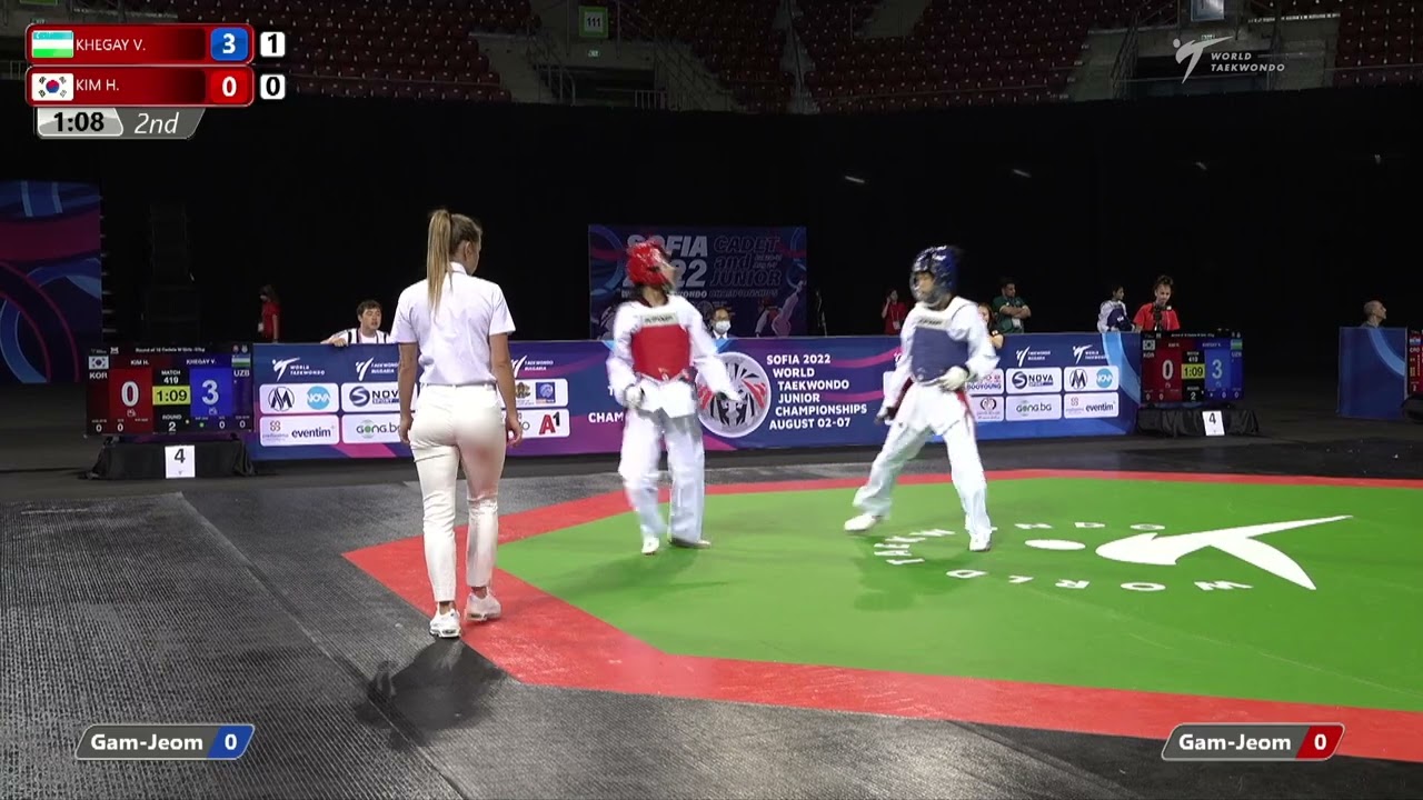 419 Round of 16 Girls 37kg UZB KHEGAY Valeriya KOR KIM Haein