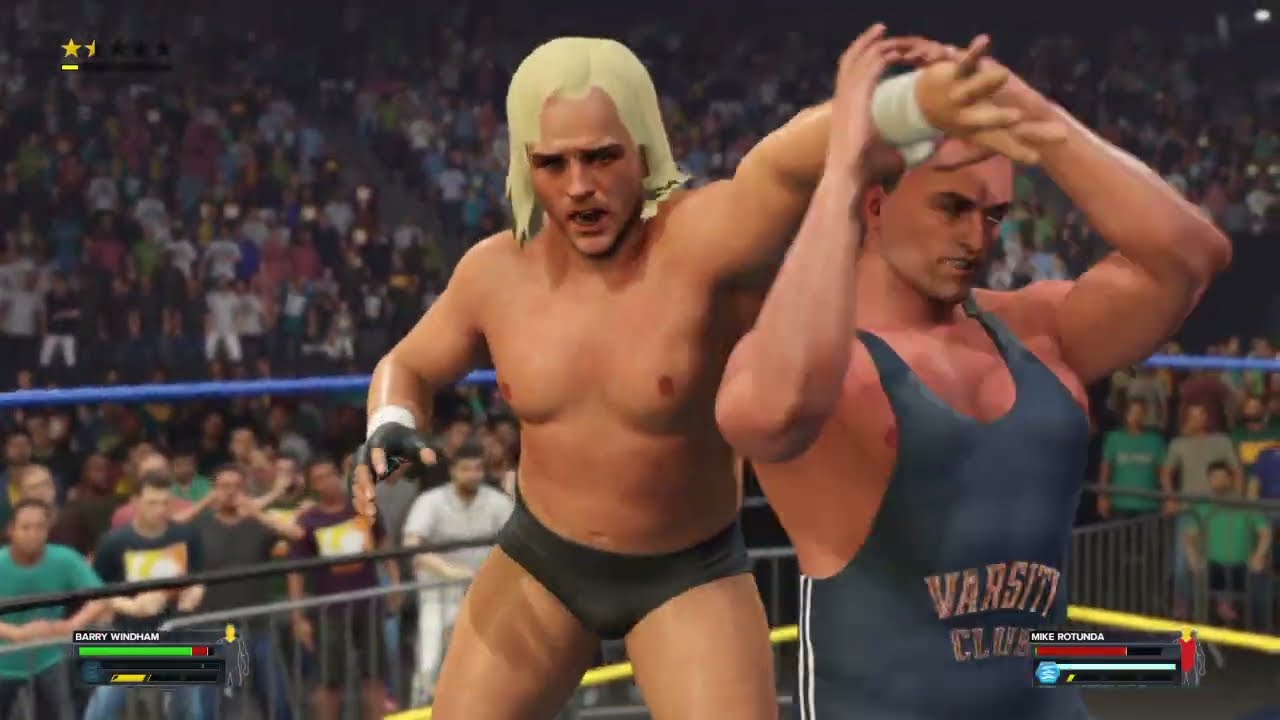 Barry Windham vs Mike Rotunda. WCW WWE 2K23 background