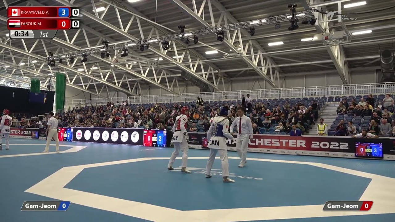 307 R-32 W-67kg 🔵 KRAAYEVELD Ashley CAN vs 🔴 FAROUK Maisoun EGY I Manchester 2022 World Taekwondo GP