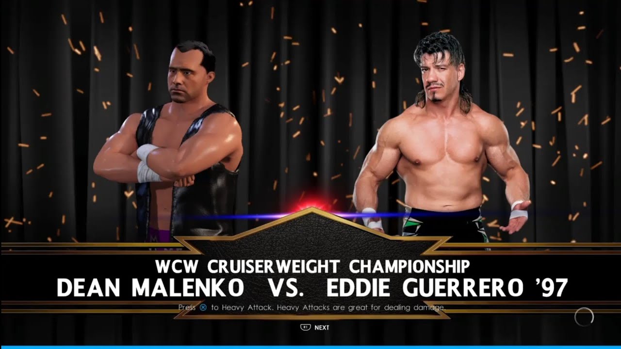 Dean Malenko vs Eddie Guerreo. Starrcade 97. WWE 2K22 background
