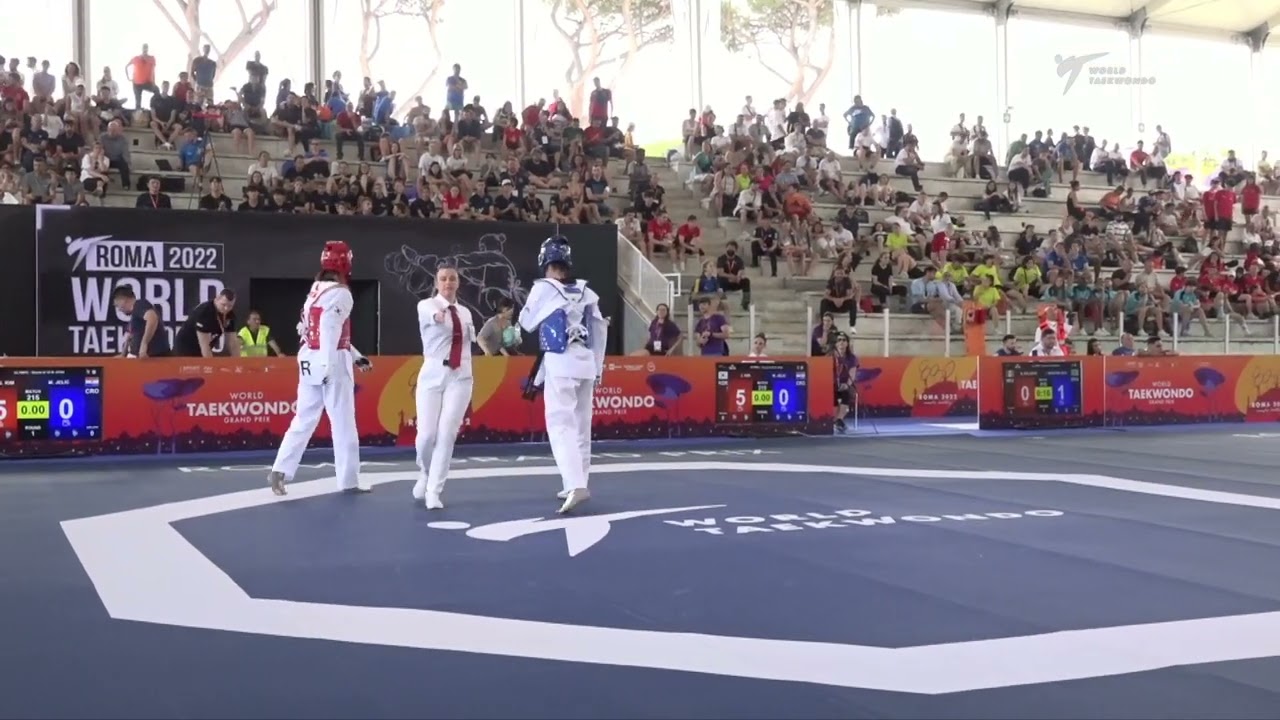215 W-67kg R-16 JELIC Matea CRO 🔵 vs 🔴 KIM Jan-di KOR I Rome 2022 World Taekwondo GP