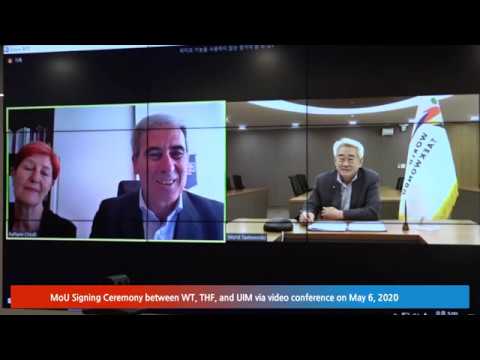 MoU Signing Ceremony between WT, THF, and UIM background