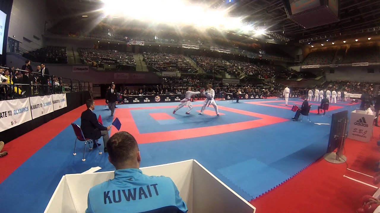 KUWAIT vs NETHERLANDS Male Team Kumite Competition - 2014 World Karate Championships backdrop