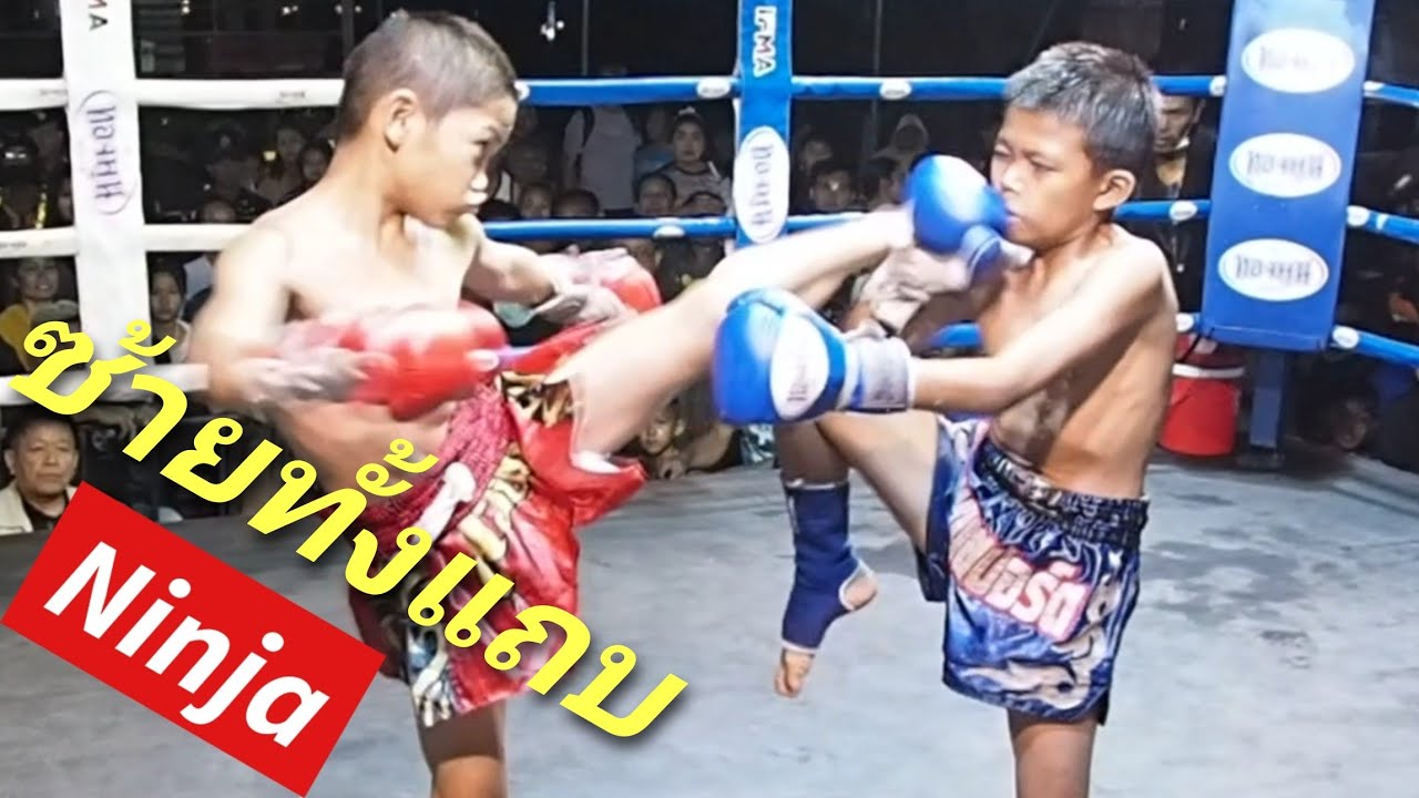 นินจาเก็บชัยอย่างสวยงามซ้ายทั้งแถบNinja VS DenNaNai! นินจา ปะทะ เด่นนาในMuay Thai Fight!ムエタイ 試合!ニンジャ backdrop