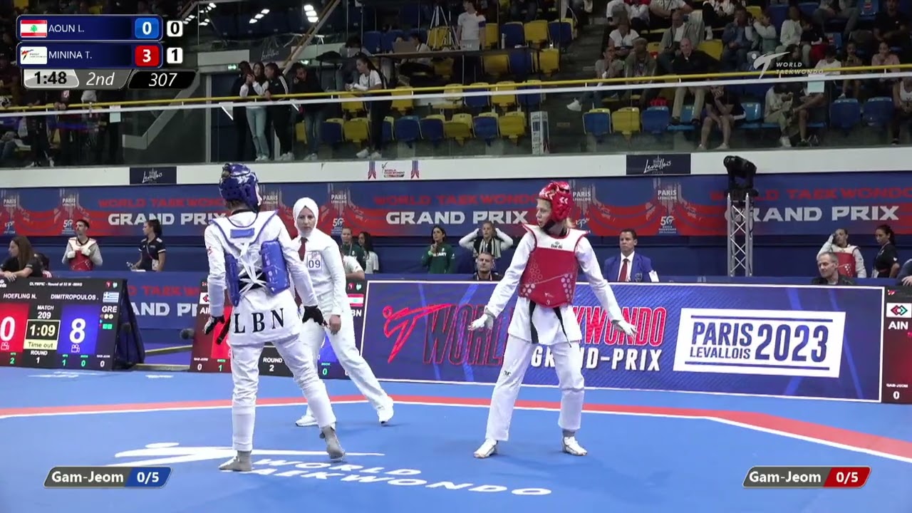 307 Round of 32 WOMEN W 57KG LBN AOUN L AIN MININA T background