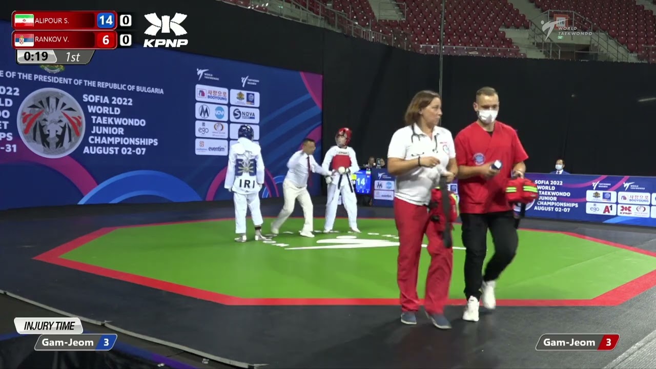 123 Quarter final Girls 51kg IRI ALIPOUR S SRB RANKOV V background