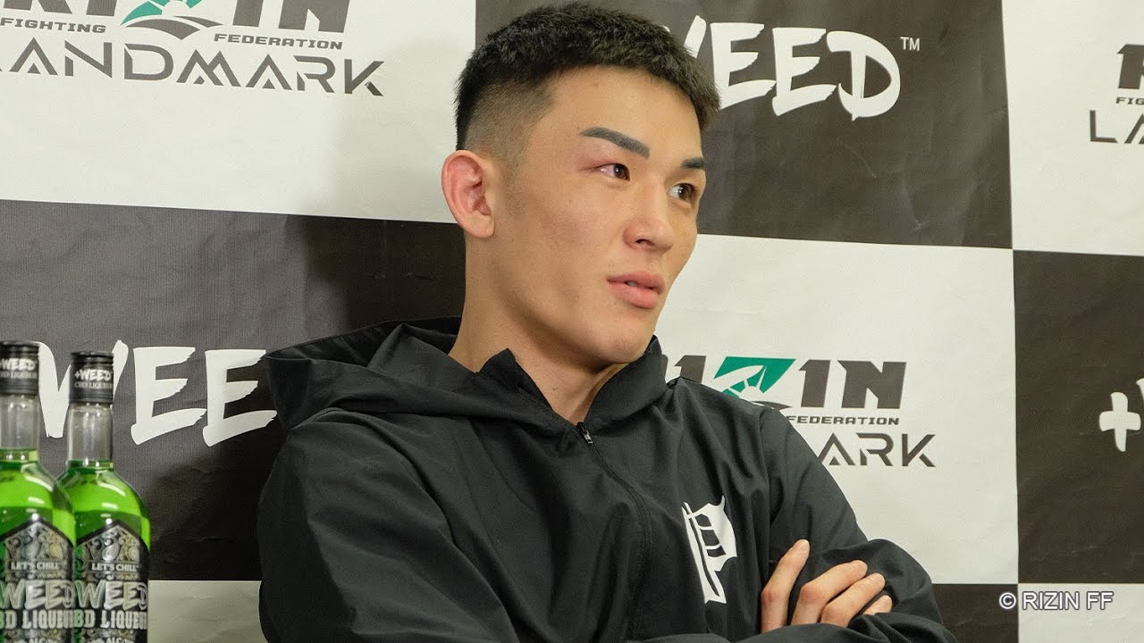 萩原京平 試合後インタビュー / +WEED presents RIZIN LANDMARK vol.3 backdrop