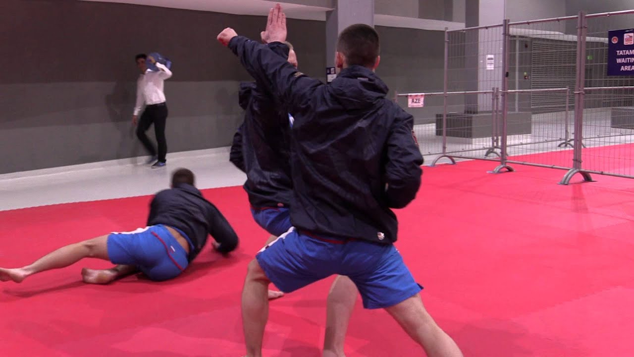 Russia Male Team Kata warming up. 2015 European Karate Championships | WORLD KARATE FEDERATION backdrop