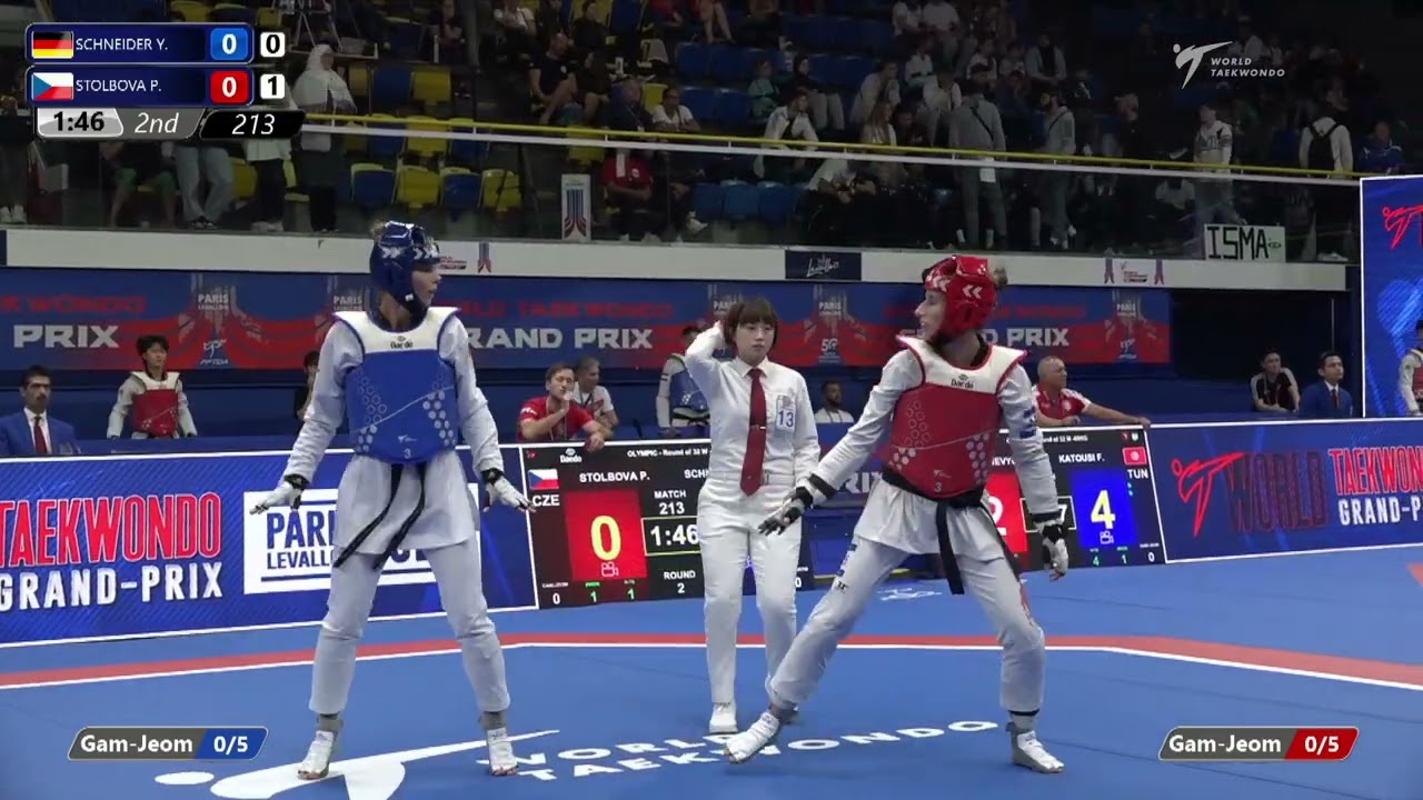 213 Round of 32 WOMEN W 67KG GER SCHNEIDER Y CZE STOLBOVA P background