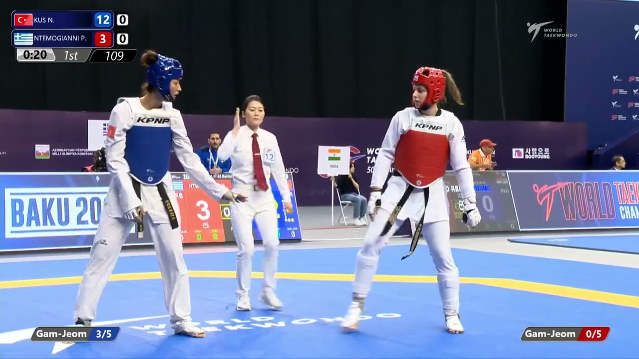 109 Round of 32 Women +73kg TUR KUS Nafia GRE NTEMOGIANNI Paraskevi background