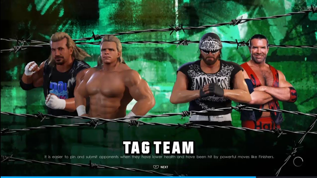 DDP & Luger vs Macho & Hall. Fall Brawl 97. WWE 2K22 background